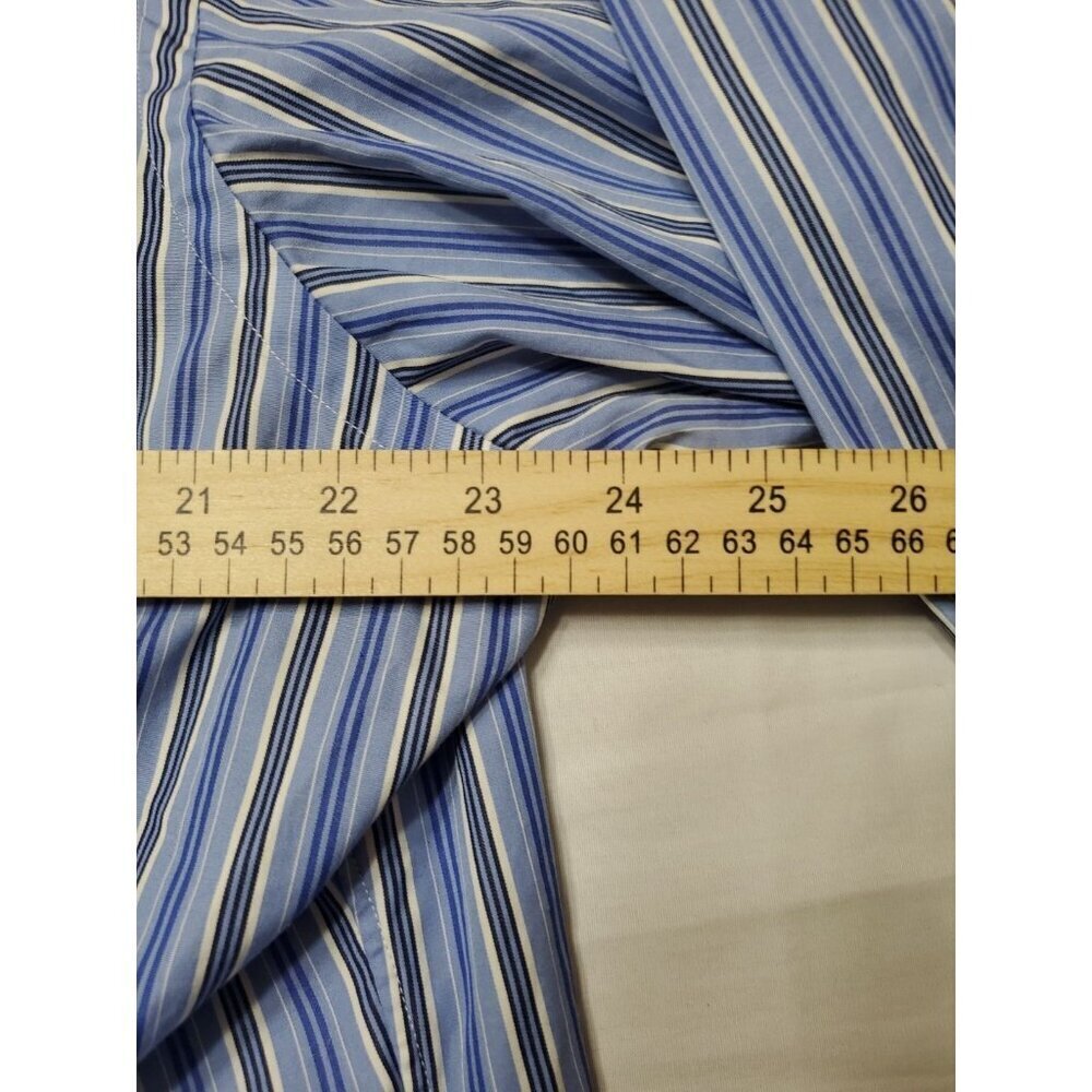 Ralph Lauren Adult Mens XL Blue Striped Classic Fit Long Sleeve Button Up Shirt - Picture 3 of 9